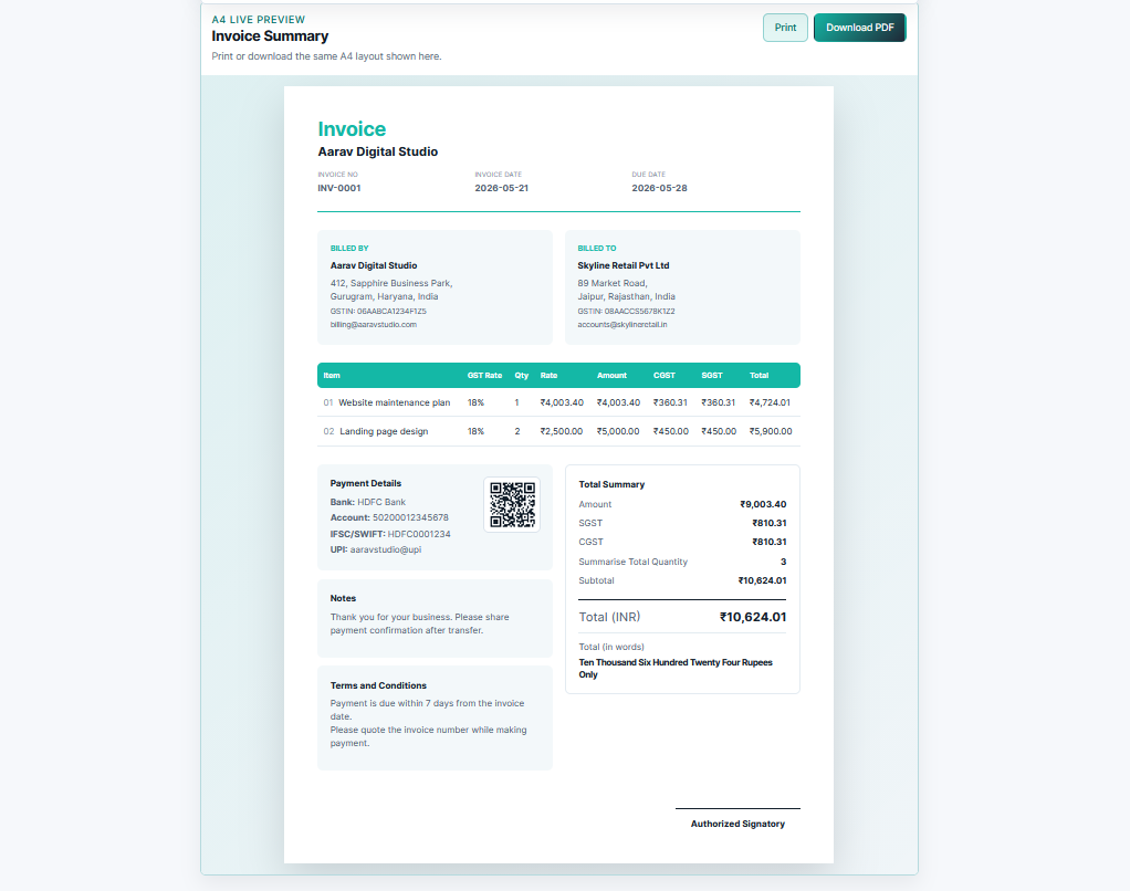 Free Invoice generator modern new